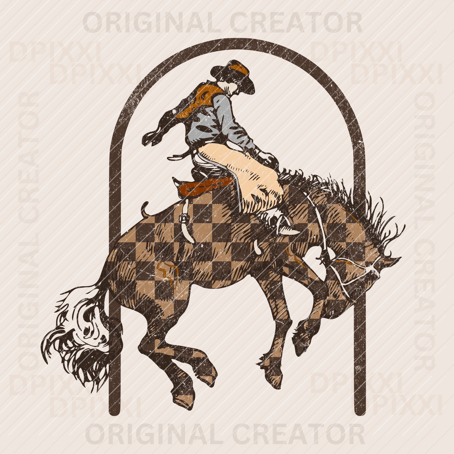 Checker Horse Cowboy - dpixxi.com