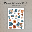 Planner Girl Sticker Sheets Collections | Sweater, Leaves, Sunglasses, Purse, Water Bottle, Beany, Books