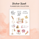 Barbie Pink Planner Girl Sticker Sheets Collections | Affirmation, Girl Power, Lipstick, Lamb, Rose, Perfum, Paper Clip, Tea