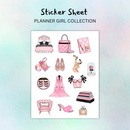 Barbie Pink Planner Girl Sticker Sheets Collections | Bed, Purse, Perfum, Shoe, Corset, Books, Chair, Eyelashes, Night Gown