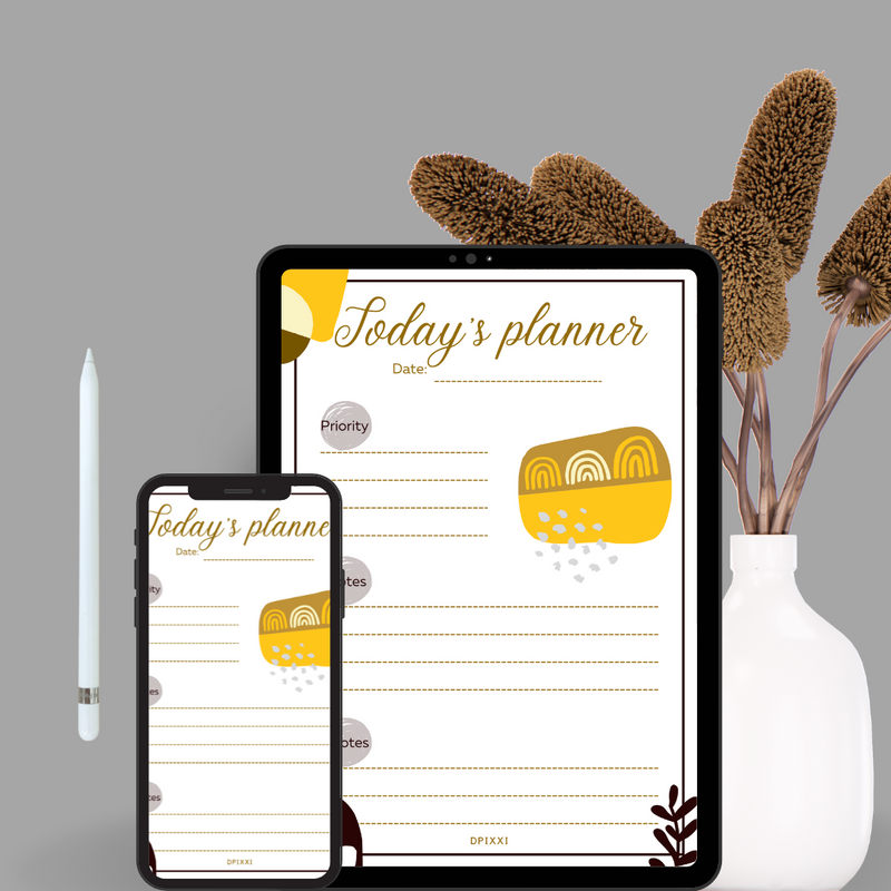 Aesthetic Today's Planner | Date, Priority, Notes, Quotes