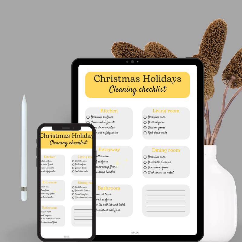 Christmas Cleaning Checklist | Holidays Cleaning Checklist