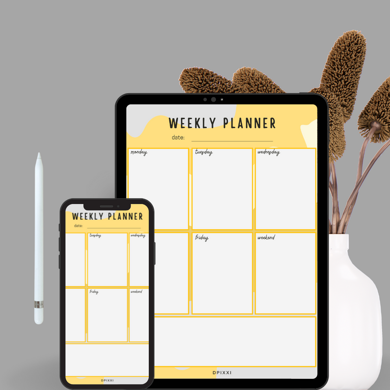 Organic Abstract Pattern Weekly Planner | Monday to Friday, Weekend, Notes