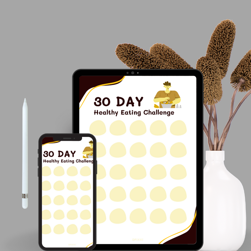 Creative 30 Day Healthy Eating Challenge Planner | Healthy Eating Challenge