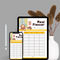 Organic Illustrative Meal Planner | Date, Week Of, Monday To Sunday, Breakfast, Lunch, Dinner, Snack