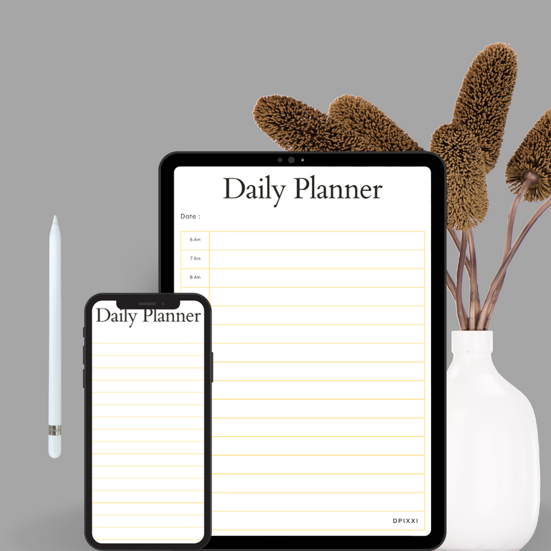 Pink Simple Minimalist Daily Planner