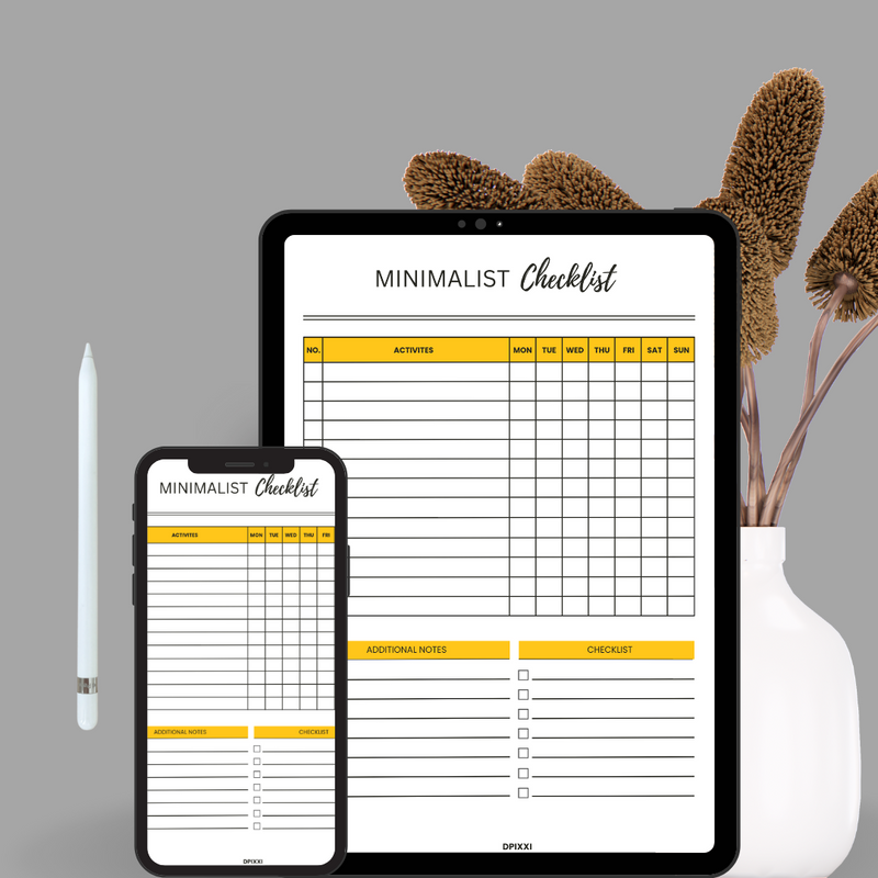 Minimalist Cleaning Checklist | Activities Checklist