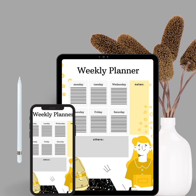 Student Creative Weekly Schedule Planner | Monday To Saturday, Notes, Others