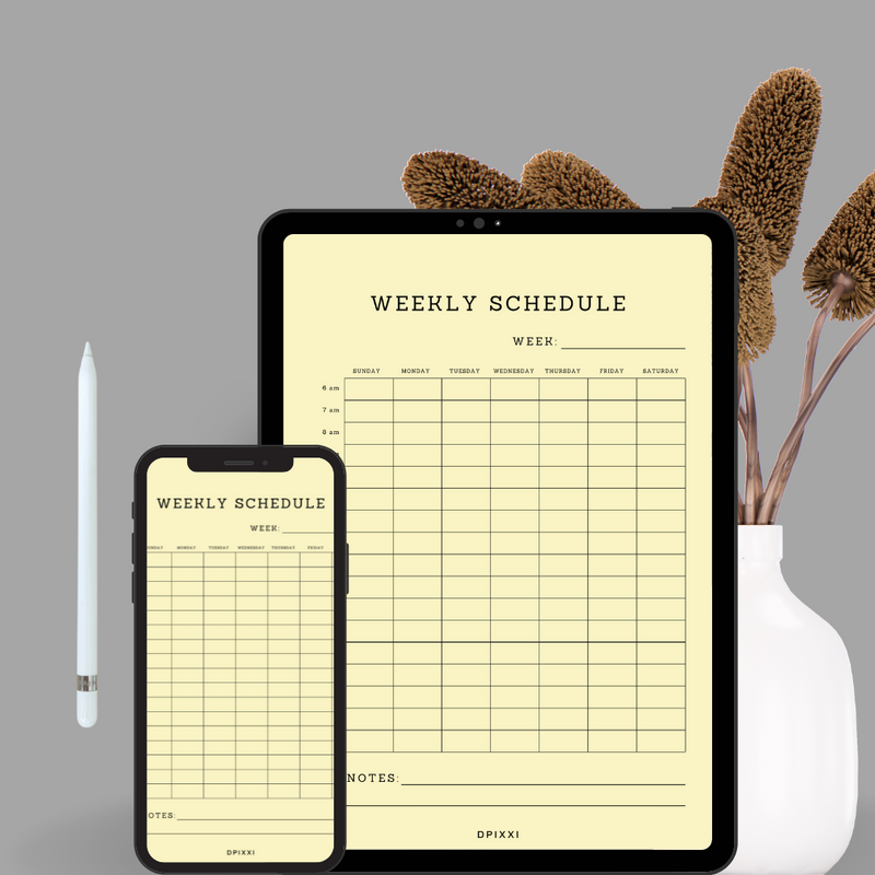Black & White Neutral Minimal Weekly Schedule Planner