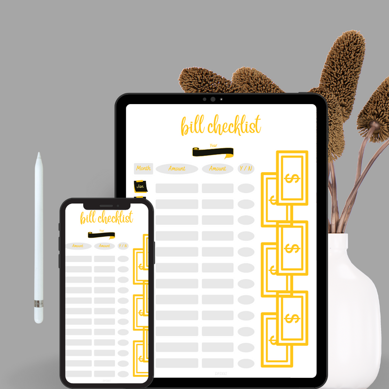 Yearly Bill Checklist | January to December