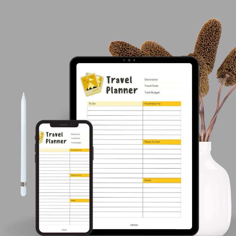 Minimalist Travel Planner | Food Must Try, Place To Visit