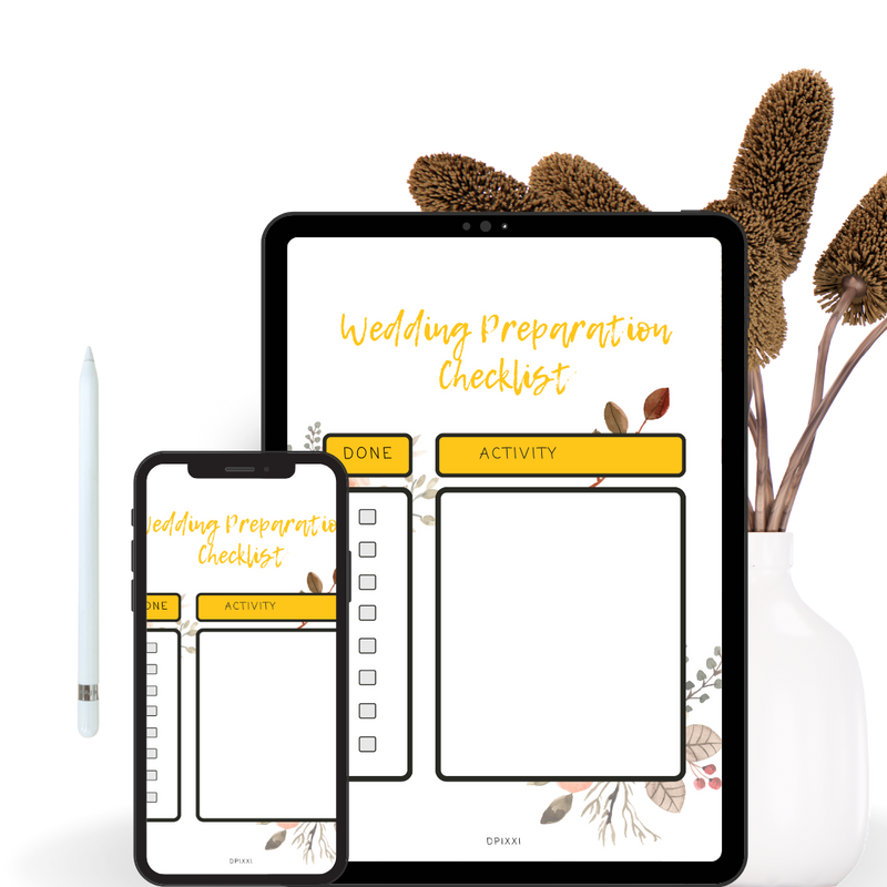 Wedding Preparation Checklist Planner  |  Acitivity