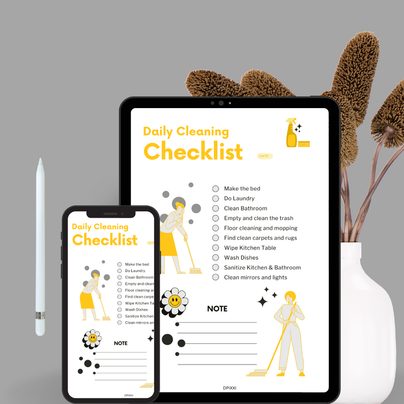 Simple and Illustrated Cleaning Checklist | Household Task Checklist