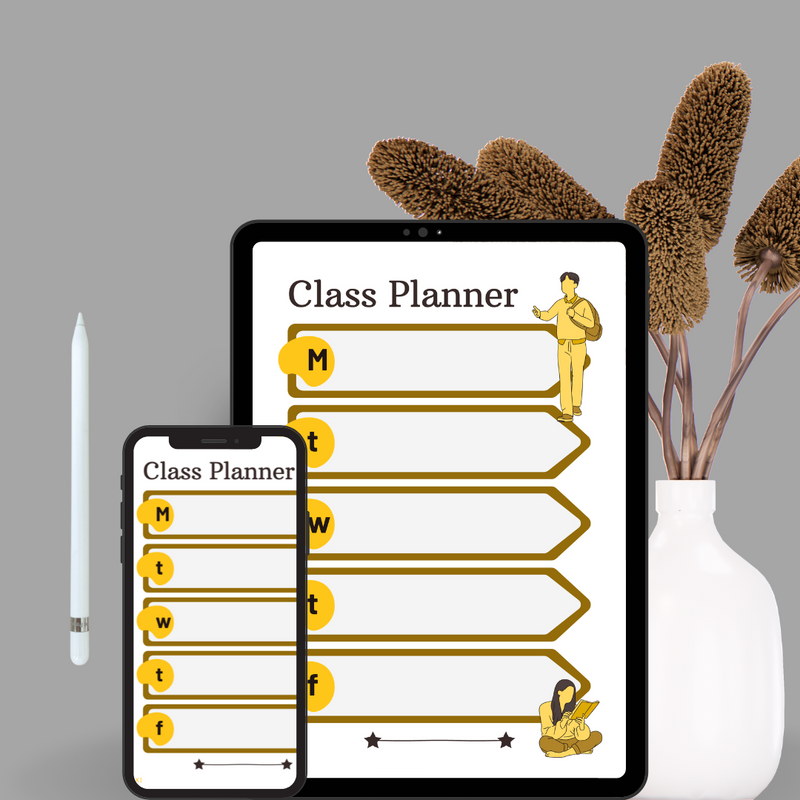 class weekly planner | Monday To Friday