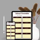 Minimalist School Timetable Planner | Class/Semester, Monday To Sunday, Notes