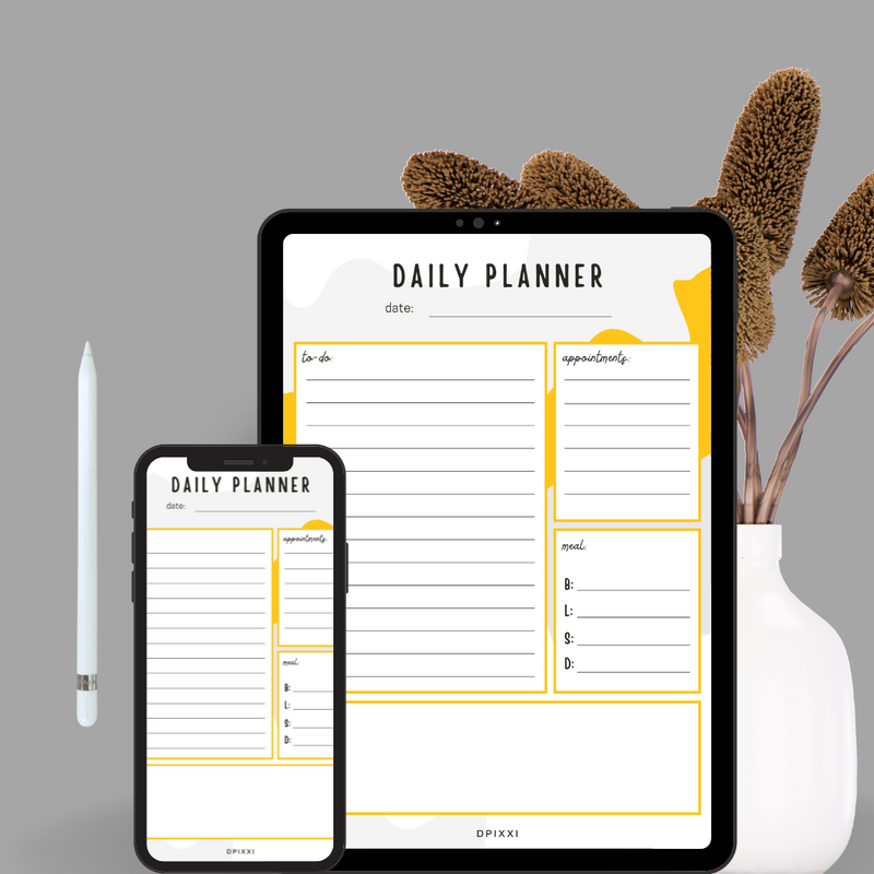 Pastel Organic Abstract Pattern Daily Planner