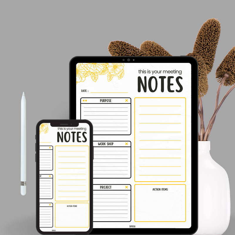 Simple Flower Meeting Notes | Purpose, Work Shop, Project