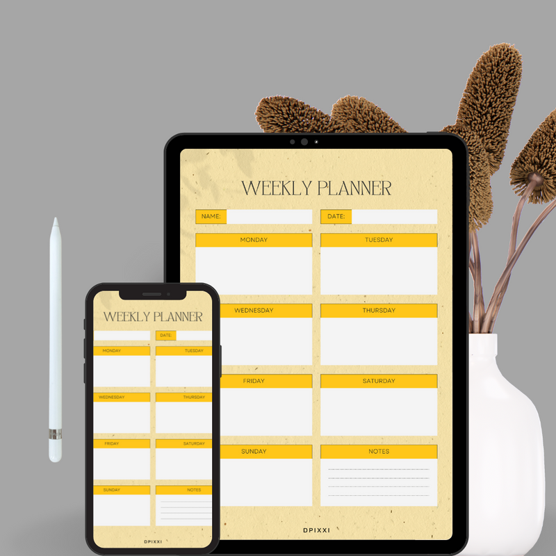 Aesthetic Minimalist Weekly Schedule Planner