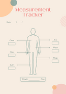 Fitness & Measurement Tracker (5 Pages) | Day, Sunday To Saturday, Distance, Time, Pace, Distance Goals, Weight Lost Target, Notes