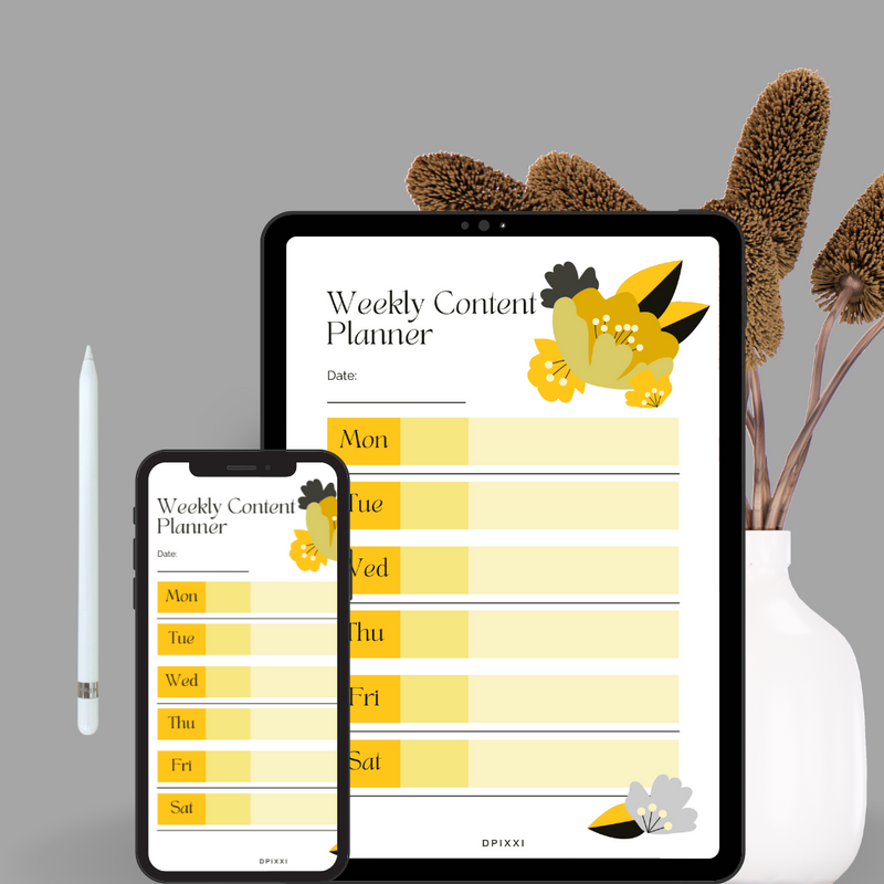 Minimalist Floral Weekly Content Planner