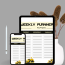 Gaming Background Weekly Planner Class Schedule | Key Projects, Monday to Friday