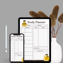Minimalist Illustrative Study Planner | Date, Subject, Time Table, Topic, Details, Study Hour, Study Notes