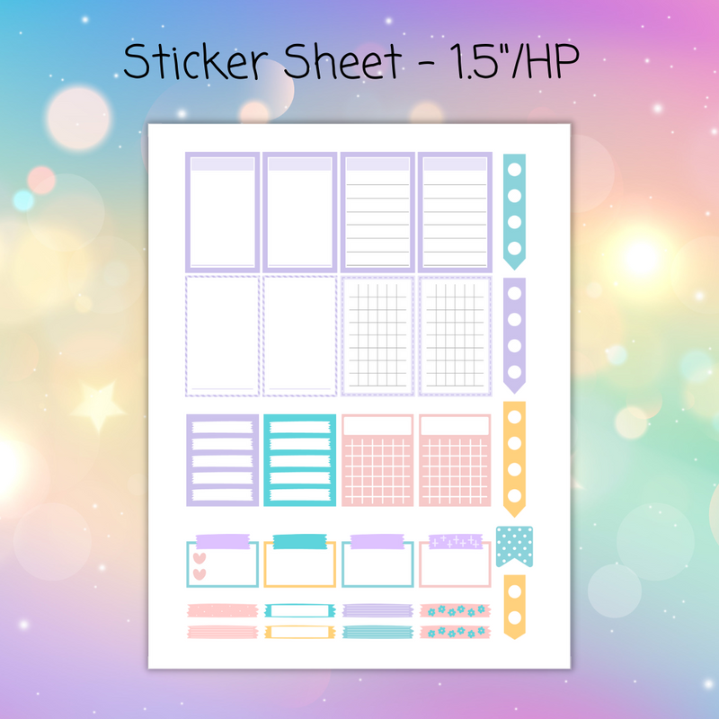 Rainbow Note Tag Sticker Sheets Collections