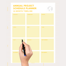 Annual Project Schedule Planner| January to December