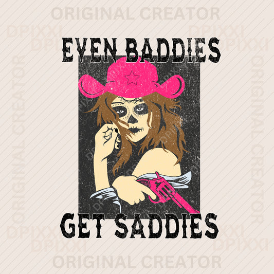 Even Baddies Get Saddies Gothic Cowgirl with Gun