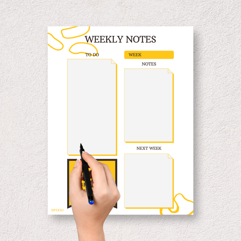Minimalist Weekly Notes Planner | To Do Week, Notes, Next Week