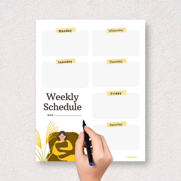 Peaceful Aesthetic School Schedule Free Planner Template | Date, Monday To Saturday