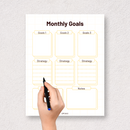 Pink Minimalist Feminine Personal Goals Monthly Planner