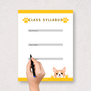 white green illustrated syllabus outline planner | Class Overview, Content Outline, Required Papers | PDF Digital Download