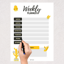 Abstract Illustration Weekly Planner | Monday to Sunday, Goals