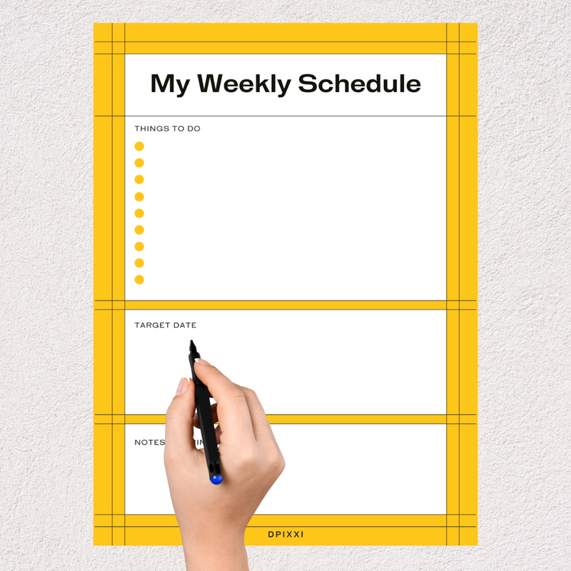 Orange Modern Playful Weekly Planner A4 Work Book