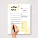 Modern Geometric Weekly Planner | Monday To Sunday, Week Of, Meal Plan, Must Dots, Notes