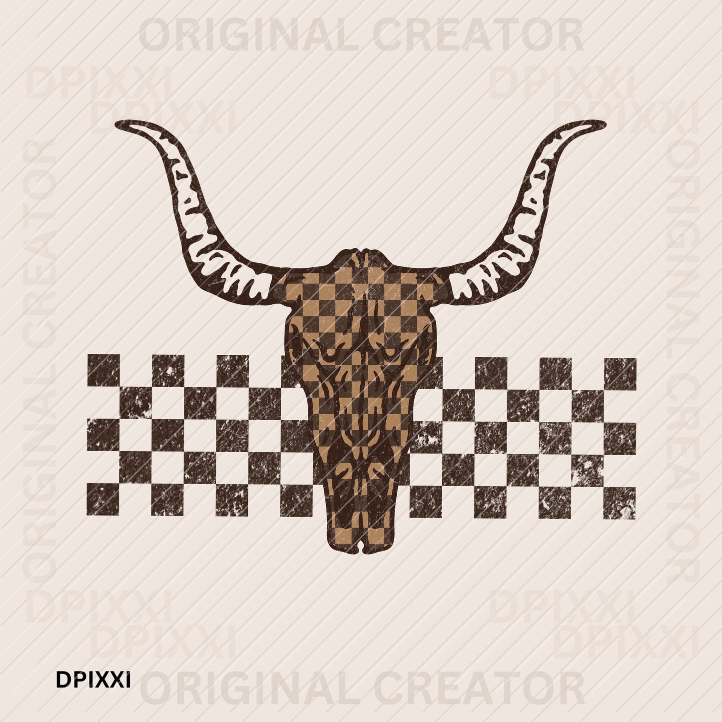 Chocolate Brown Checker Bull