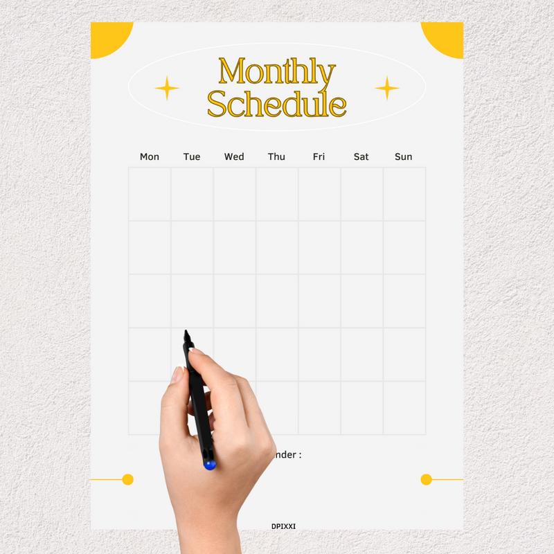 Aesthetic Schedule Monthly Planner  Monday to Sunday