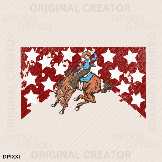 Make America Great Again Red White Star Cowboy Design