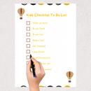 Minimalist Kids Activity Checklist | Morning routine task