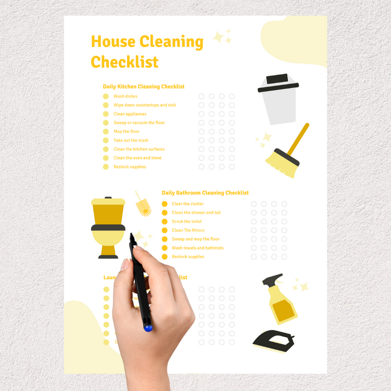 Minimalist Daily Kitchen Cleaning Checklist | Kitchen Cleaning Checklist