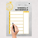 Bold Masculine Weekly Activity Schedule Planner  Month, Year, Monday to Sunday, Notes