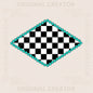 PNG, SVG Custom Turquoise Stone Border Mirror Triangle Checker