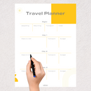 Beige Simple Travel Itinerary Planner | Flight, Place to visit