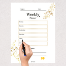 Weekly Planner | Subject, Monday to Saturday, Quotes