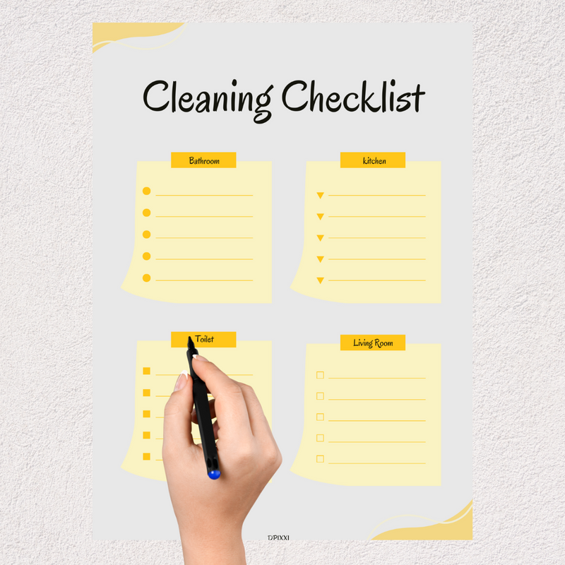 Minimalist Cleaning Checklist | Bathroom,Kitchen,Toilet,Living Room Cleaning task