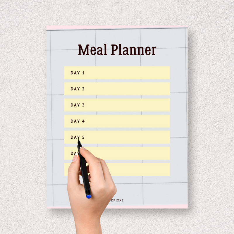 Minimal Meal Planner | Day 1 To Day 7