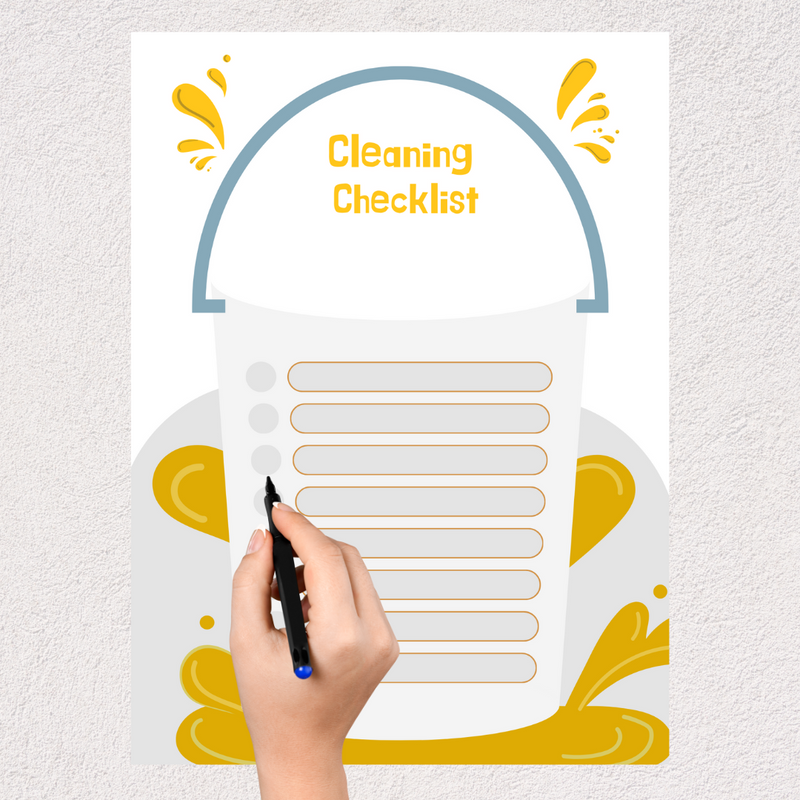 Illustrated Water Bucket Cleaning Checklist |  Bucket Cleaning Checklist