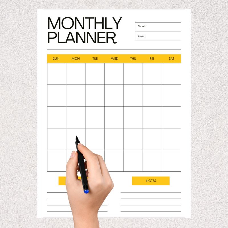 Beige Minimalist Monthly Planner | Top Priorities, Monday to Sunday