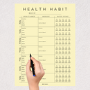 Simple Weekly Health Habit Tracker Planner | Menu, Workout, Water Intake, Monday to Sunday, Calories Burned